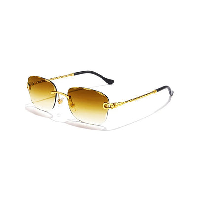 Elegant Retro Rimless Sunglasses with Gradient Lenses