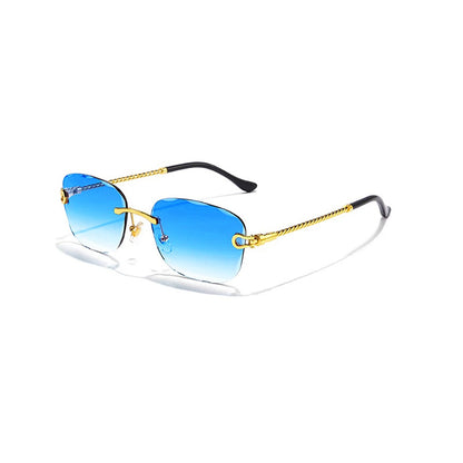 Elegant Retro Rimless Sunglasses with Gradient Lenses