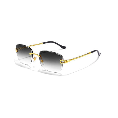 Elegant Retro Rimless Sunglasses with Gradient Lenses