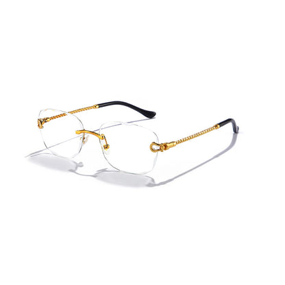 Elegant Retro Rimless Sunglasses with Gradient Lenses